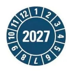 Hein, Sicherheitskennzeichnung, 189463 Prüfplakette 2027 blau Folie selbstklebend Ø 20mm 500/Rolle