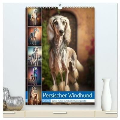 Persischer Windhund (hochwertiger Premium Wandkalender 2026 DIN A2 hoch), Kunstdruck in Hochglanz