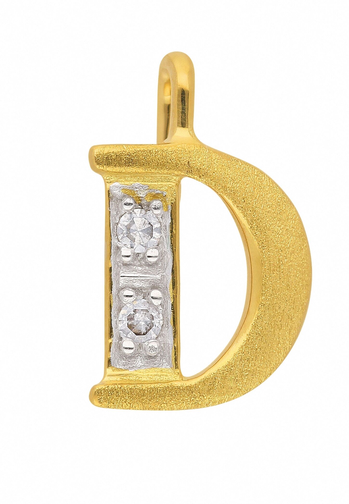 Buchstabenanhänger ADELIA´S "585 Gold Buchstabenanhänger mit Diamant", gold, Schmuckanhänger, Damen, 0,02 SI = kleine Einschlüsse D, Gelbgold 585, Buchstabenanhänger