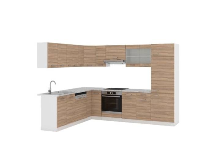 Vicco Eckküche R-Line, Sonoma/Weiß, 287 x 227 cm