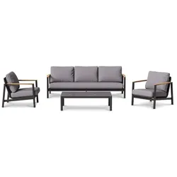 Segarda Loungemöbel Set Santorini Sofa Grau Anthrazit