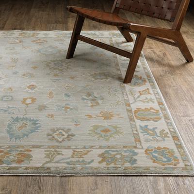 Style Haven Meadow Bordered Oriental Grey/ Blue Area Rug