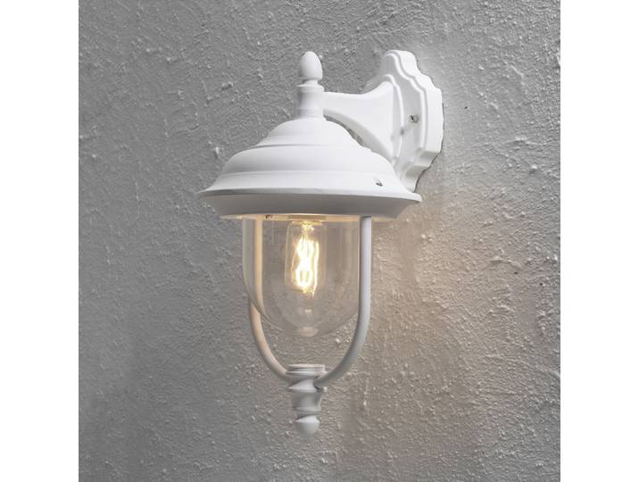 Konstsmide Parma Applique murale en aluminium laqué blanc avec verre acrylique transparent