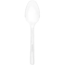 MONOUSO - Kleiner Wiederverwendbarer Löffel aus PS Transparent 14,5cm (50 Stück)