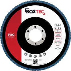 BOXTEC Profi-Fächerscheiben BLAU 125mm INOX Lamellenscheiben Schleifscheiben 10er Pack P80