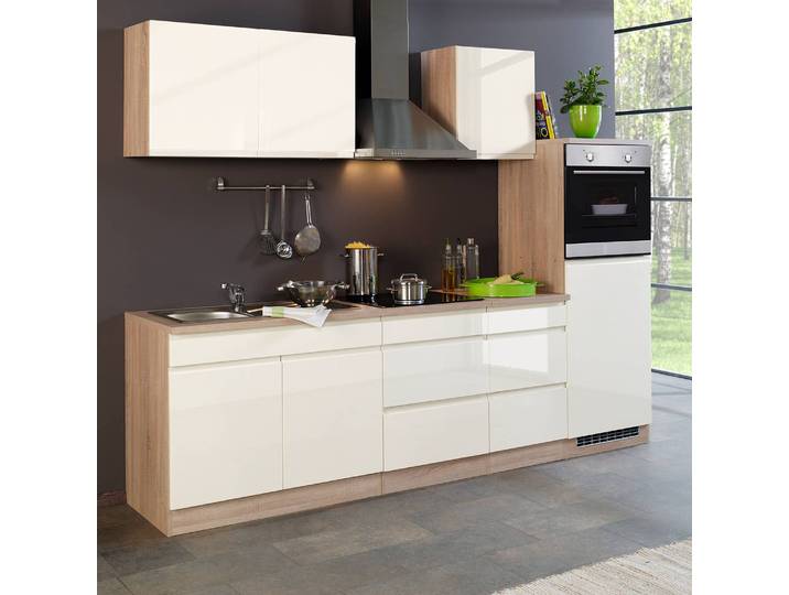 Hängeschrank Cardiff I 100cm Beige/Hochglanz Creme/Eiche Sonoma Dekor