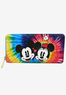Women's Disney x Loungefly Mickey & Minnie Mouse Tie-Dye Women's Zipper Wallet by Loungefly in Multi