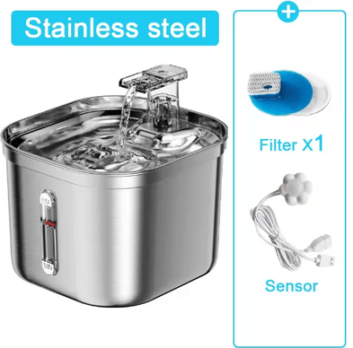Inspire Picks Automatic Stainless Steel Pet Water Fountain With Sensor & Ultra Quiet Pump a sensor