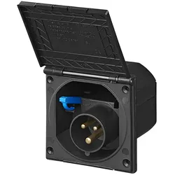 ProPlus 373504BK CEE Einspeisestecker Einbau eckig schwarz Einbaustecker