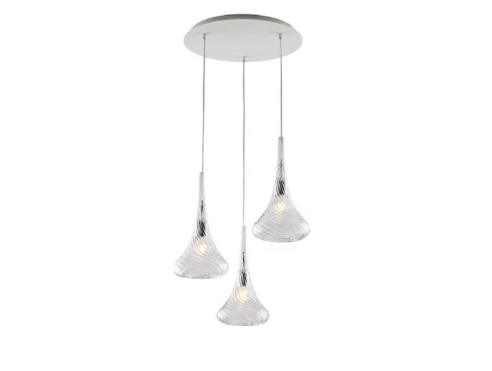 Bonetti Illumina Nemesis eigentijdse kroonluchter, metaal, transparant, 3 lampen, E27