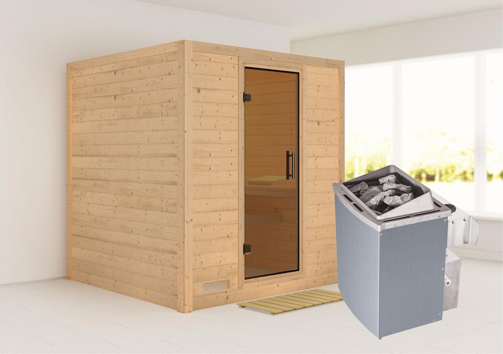 KARIBUHOLZT Sauna Mojave Front 9kW int.Strg graphitf. GGT 09221903