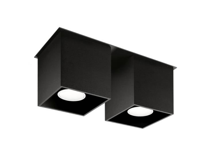 Plafonnier Aluminium Noir GU10 2 Quad 2