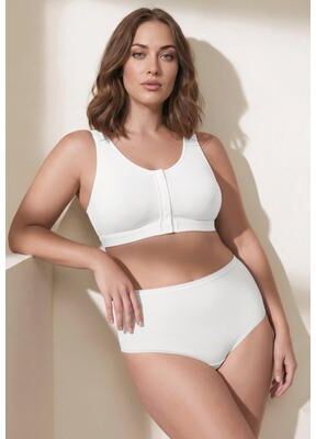 Plus Size Women's Comfort Choice® EasyClose Velcro Front Bra by Comfort Choice in White (Size 4X)
