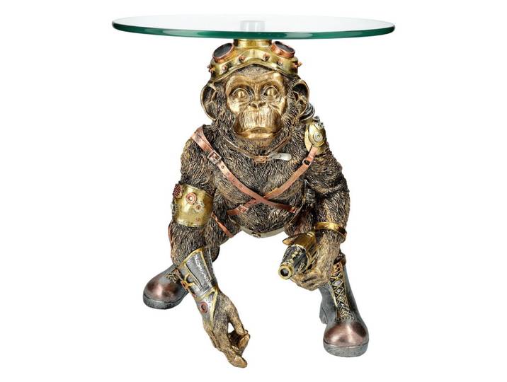 Figuren Shop GmbH Beistelltisch Tisch Affe - Steampunk Schimpanse - Tierfigur Dekofigur Beistelltisch