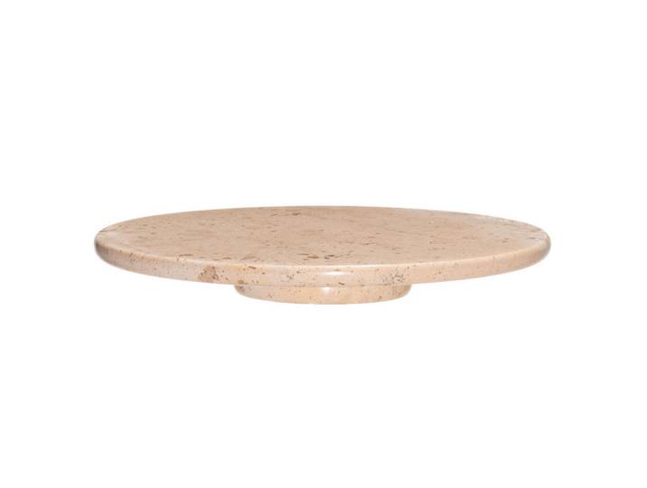 Marmortablett drehbar Ø 30 cm, Beige, Stein, 4 cm, Dekoration, Dekoartikel, Dekoteller & -tabletts
