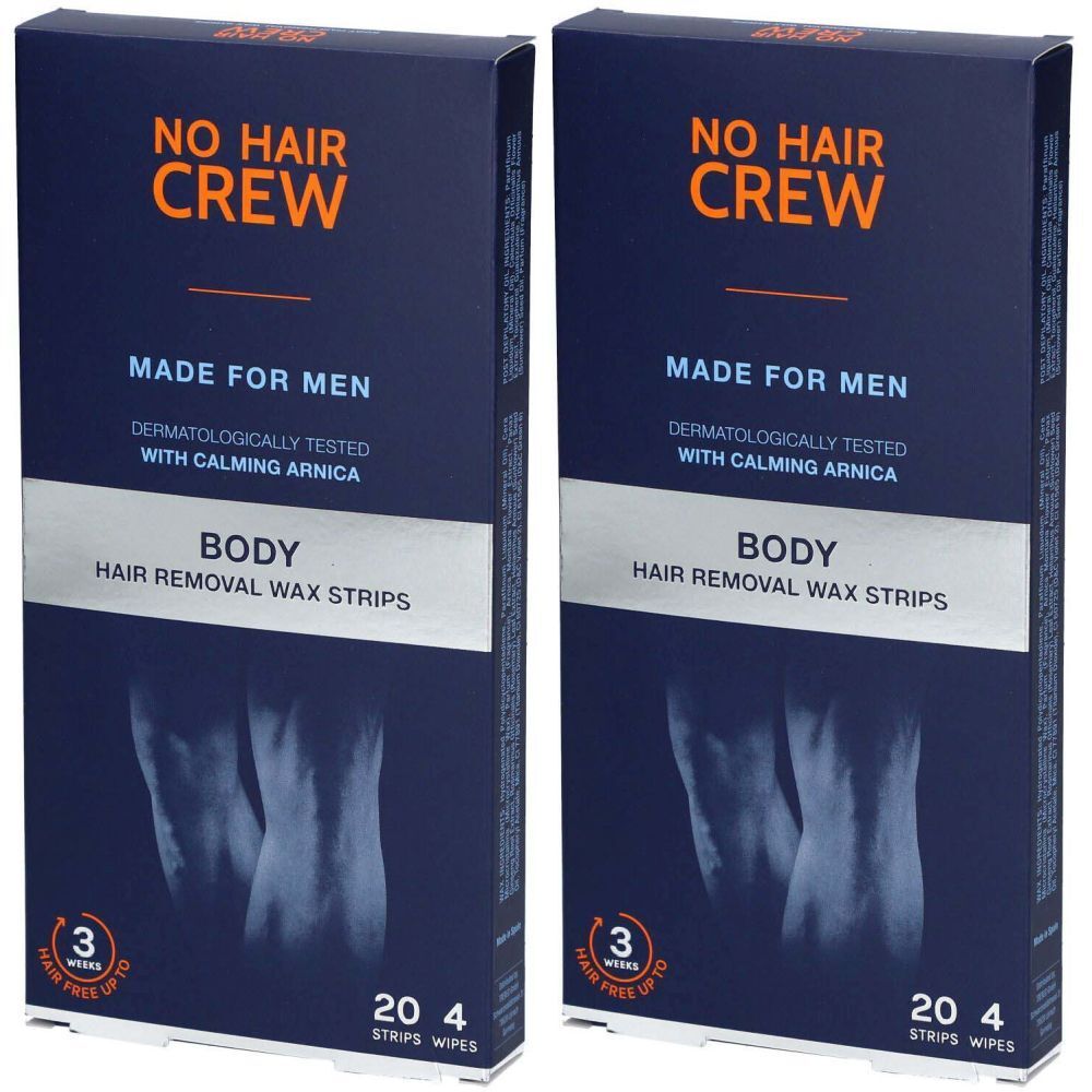 NO Hair Crew Kaltwachsstreifen Männer 20 Stk x2 2x20 St Vlies