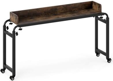 "81"" Queen Size Bed Desk w/Adjustable Height & Length for Bedroom"
