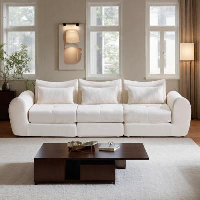 "101.58"" Chenille Modular Sofa Bed with Convertible Folding Design and Sectional Cushioned Design and Vacuum-Sealed Packaging"
