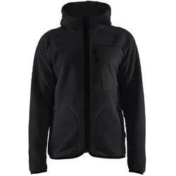 Faserpelz-Kapuzenjacke "4725" - L - schwarz