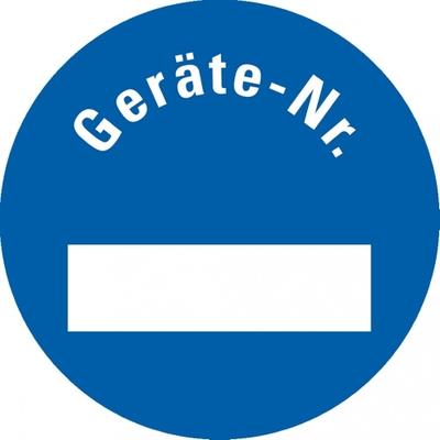 Dreifke® Inventaretikett Geräte-Nr., blau, ökologische Folie, selbstklebend, Ø 30mm, 18 Stk.
