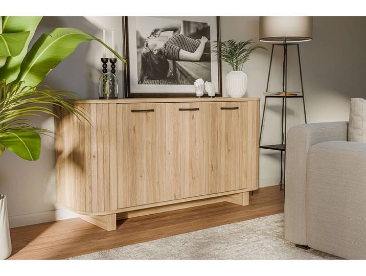 Sideboard FORMSWIFT 3 Türen 50.2x164.8x88.1cm holz dekor