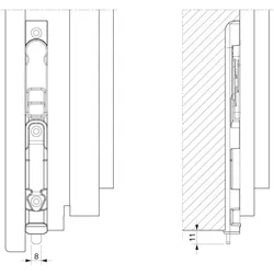 Maco, Drehkippbeschlag, Kantriegel unten, für 4 mm Falzluft, R8, L=170 mm, silber (55409)