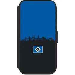 Nivocase Klapphülle für Apple iPhone 7 Handyhülle aus Kunst Leder NIVOflip schwarz HSV Hamburg Skyline (Apple iPhone 7), Smartphone Hülle, Schwarz