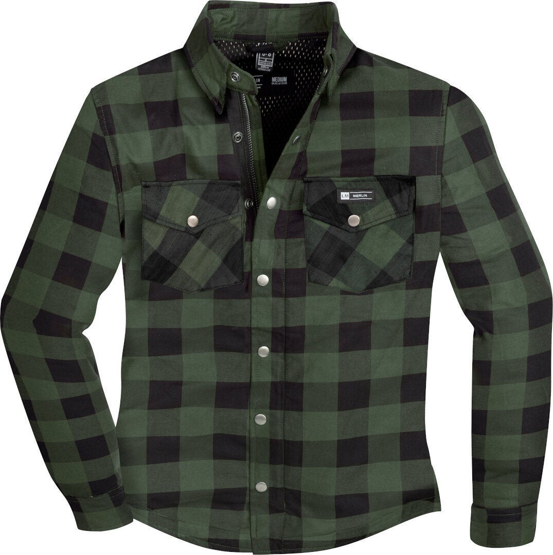 Merlin Axe Motorrad Hemd MCP004-GREEN-MED