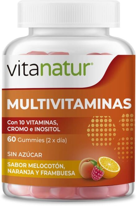 Vitanatur Gominolas Multivitaminas 60 Gummies Melocotón Naranja Mora