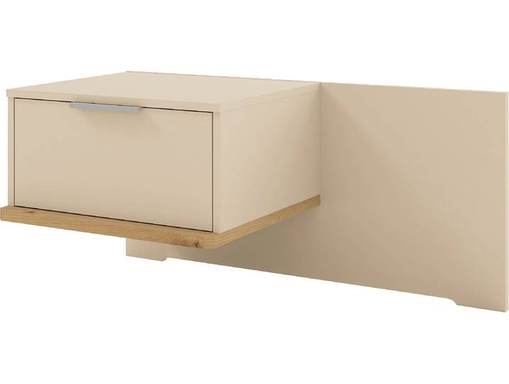 Nachtschrank MUSTERRING Isabelle , beige (champagner, dekor), B:90cm H:43cm T:47cm, Holzwerkstoff, Schränke, Nachtschrank, verschiedene Farben, Unterboden in Eiche, Maße B50/90 x H43 x T47 cm