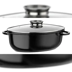GSW Ovaler Bräter XL 38 x 25 cm Gourmet Ceramica Induktion, ca. 8,5 L, backofengeeignet bis 240°C