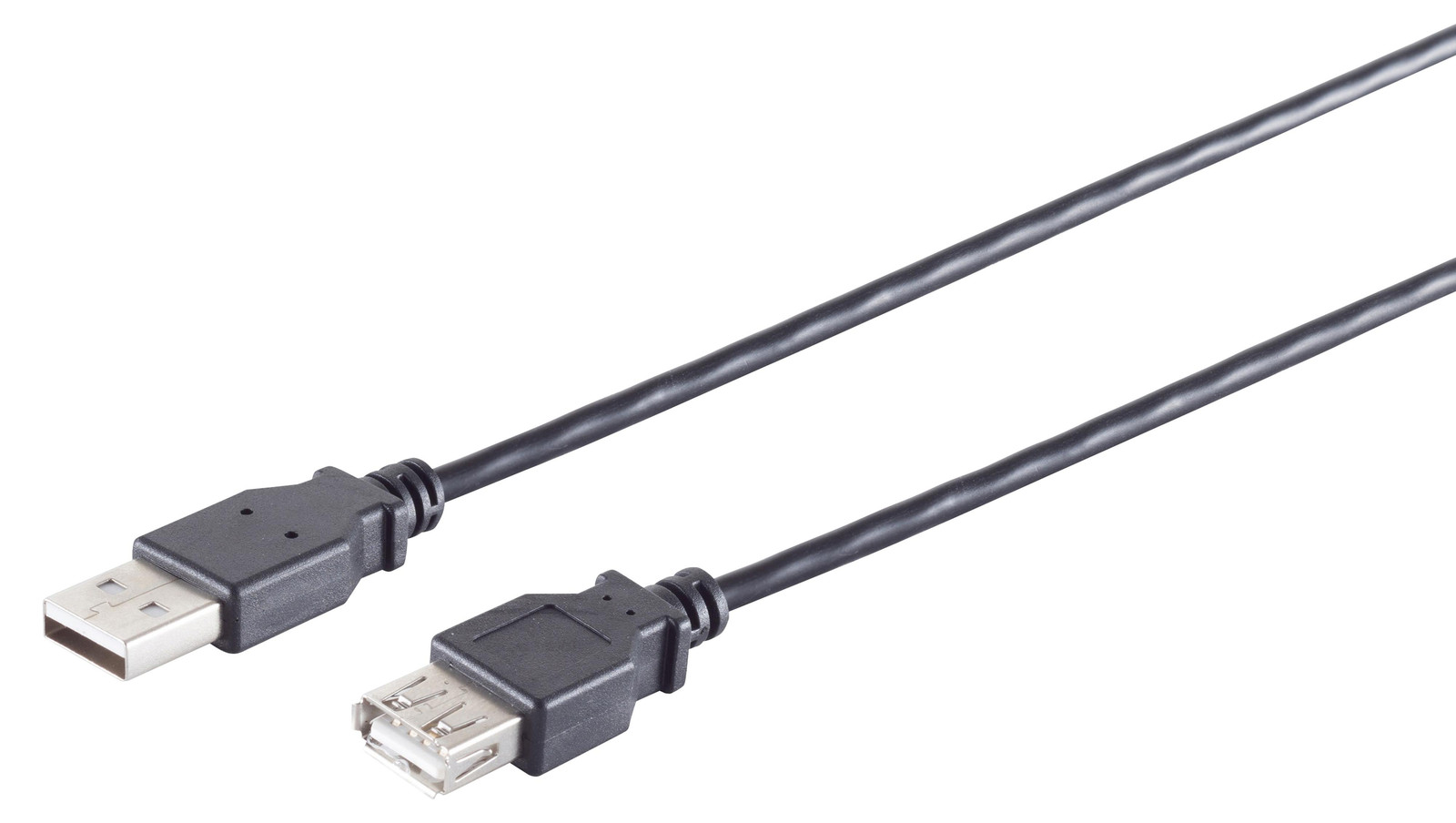 S-Impuls USB 2.0 verlengkabel, 1,8 meter, zwart