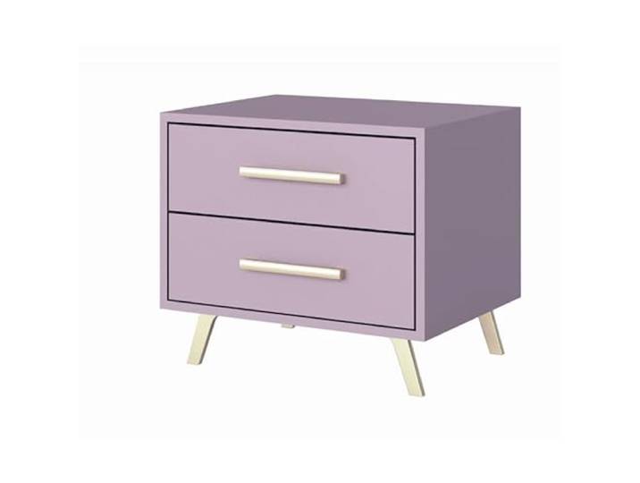 ML Furniture Ltd Nachttisch 2 Schubladen, Model Bali Nachtschrank Kommode, Beistelltisch, Nachttisch Boxspringbett, Nachtkommode für Schlafzimmer, Wohnzimmer Farbe:Pflaume