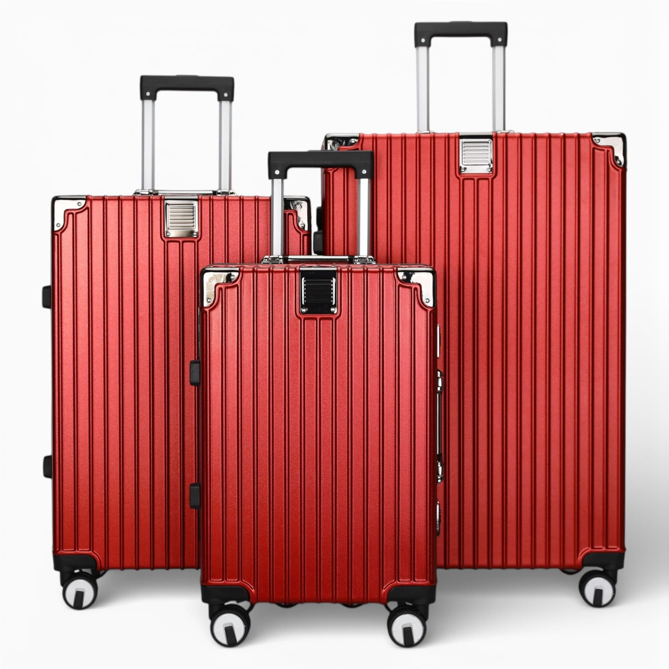Red Hardshell Koffer Dual 4 Wheel ABS Gepäck Kabinenkoffer