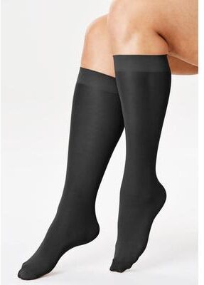 Plus Size Women's 3-Pack Knee-High Support Socks by Comfort Choice in Black (Size 1X) Tights
