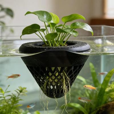 Uplift Picks Floating Hydroponic Aquarium Plant Pot black