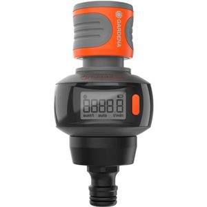 Gardena Wasserzähler AquaCount, aus Kunststoff, mit Display, Kaltwasser, Frostschutz, Einbau horizontal & vertikal,3/4 Zoll