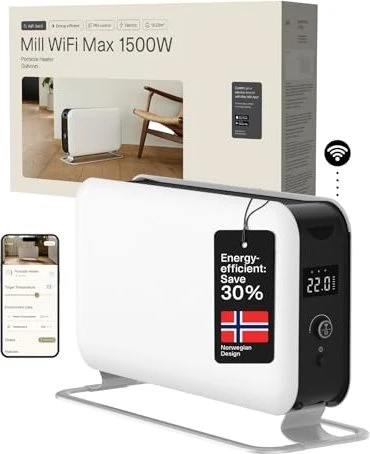 Mill Portable Heater CO1500MAXWIFI3 Convection Heater, 1500 W, Suitable for rooms up to 14-18 m², White (1500 W) (CO1500MAXWIFI3)