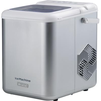 ARIETE Elektrischer Eiswürfelbereiter "Ariete elektrischer tragbarer Eiswürfelbereiter 651", silber, B:24cm H:31cm T:30cm, Eiswürfelbereiter, Mit sehr leisem Kompressor 58 db