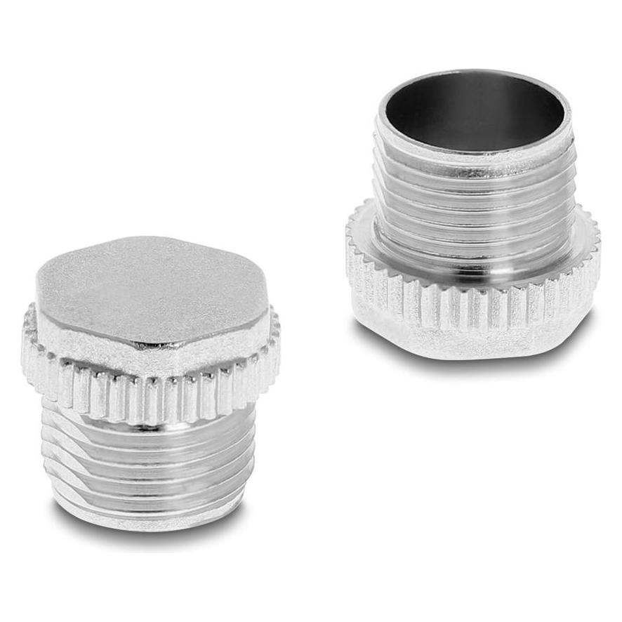 Delock Schutzkappe für M12 Buchse verschraubbar Metall IP67 staub- und wasserdicht (60843)
