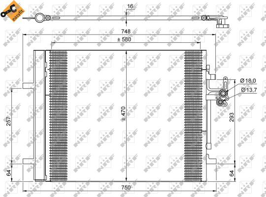 Nrf Kondensator, Klimaanlage Easy Fit 35884 Für Volvo Land Rover