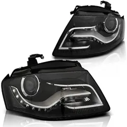 Scheinwerfer Set DRL LED Tagfahrlicht passend für Audi A4 B8 8K Bj. 2008-2011 Schwarz