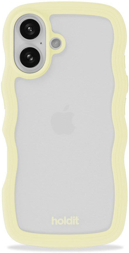 Holdit iPhone 16 Wavy Cover - Lemonade / Transparent