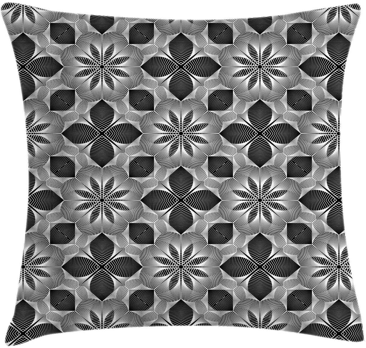 ABAKUHAUS Abstrakt Kussenhoes - Grijs/Wit - 40 x 40 cm - Tweezijdig