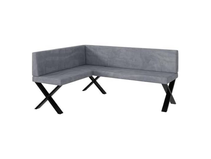 MEBLINI Eckbank für Esszimmer - Küchenbank - Essecke - Sitzecke Küche - Toni - X-Beine 128x168x87cm Links - Grau Samt