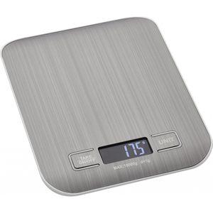TFA Küchenwaage Amaretti, mit Tara-Funktion, Teilung 1 g, batteriebetrieben, silber, digital, g / kg / oz / ml, 10 kg