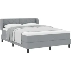 vidaXL, Boxspringbett, Boxspringbett Mit Matratze Stoff Hellgrau (140 x 190 cm)