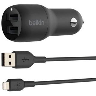 Belkin Dual USB-A Kfz-Ladegerät, 24W, schwarz