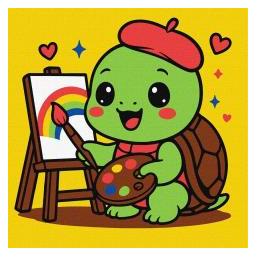 Ideyka Malen nach Zahlen - Schildkröten-Künstler 25x25cm (66128882)