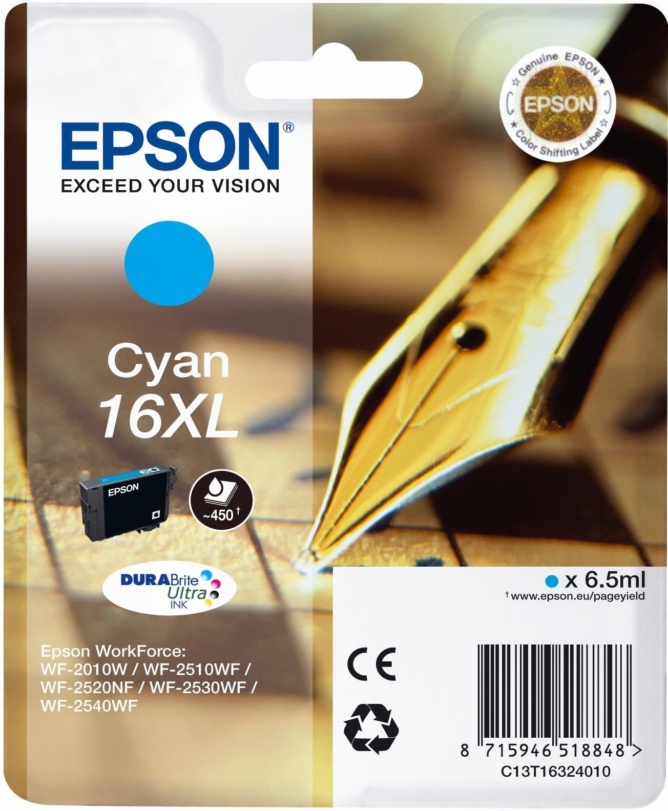Epson 16XL printerpatroon cyaan